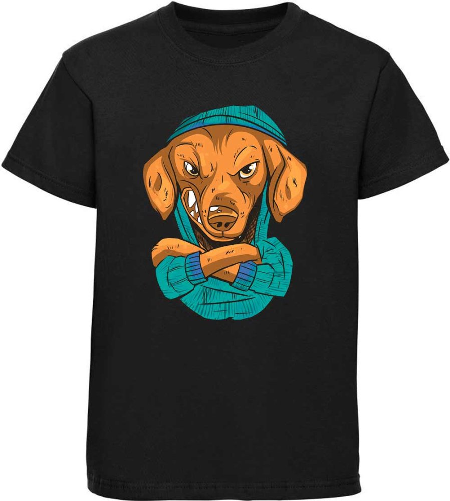 Bedrucktes Kinder T-Shirt wütender Hund